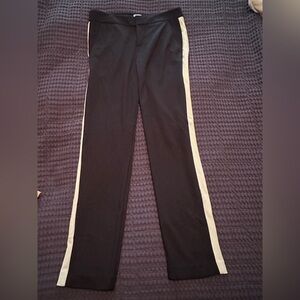 Ecru navy tuxedo stripe pants. Size small
